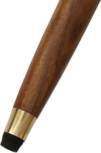 The King Cane - SouvNear 37.2" Brown Wooden Walking Stick - Wood Cane with Golde