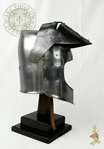 Steel Helmet Medieval Bascinet Helmet Knight Wearable Cosplay Armor Helmet