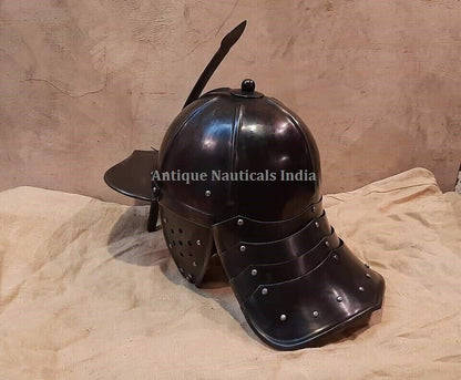 Medieval Polish Hussar Helmet Dark Metal Finish 17th Century