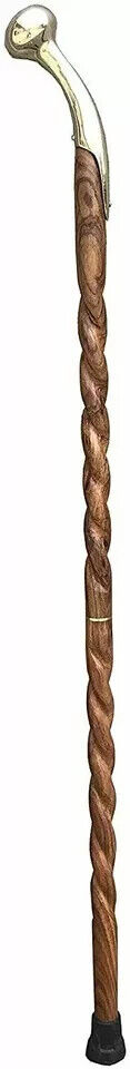 Walking Stick - Twisted Spiral Wooden Stick 8" Long Handle Handcrafted Cane Gift