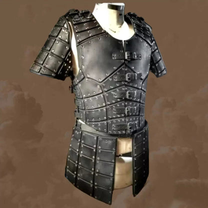 Leather Armor & Arm Bracer Medieval Viking Breastplate