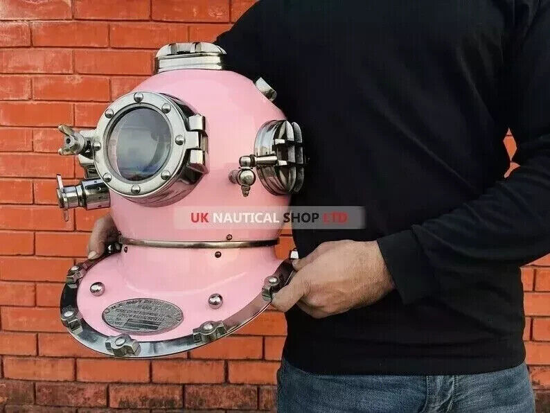 Pink diving helmet - Scuba Diving Helmet - U.S navy mark V scuba divers helmet