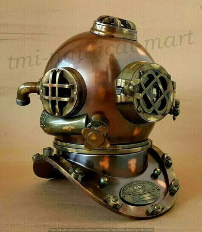 18" Diving Helmet US Navy Mark V Deep Sea Divers Antique Scuba SEA Divers Helmet