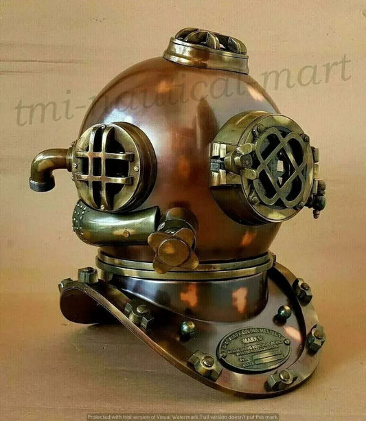 18" Diving Helmet US Navy Mark V Deep Sea Divers Antique Scuba SEA Divers Helmet