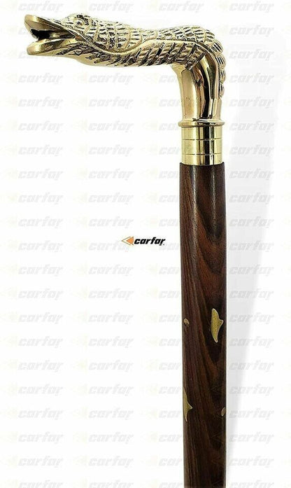 Walking Hand Cane Stick Designer Handmade Solid Brass Cane Stick for Men & Women