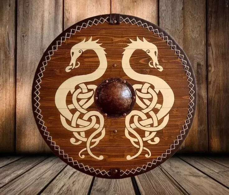 Medieval Viking Shield Jormungandr Viking Battle Ready Wooden Norse Shield Best