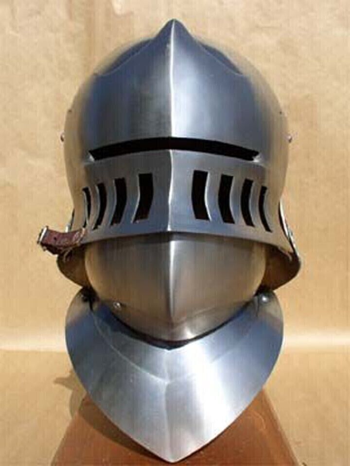 20 Gauge Helmet Medieval German Sallet Bassinet Steel Replica Armor for Gift