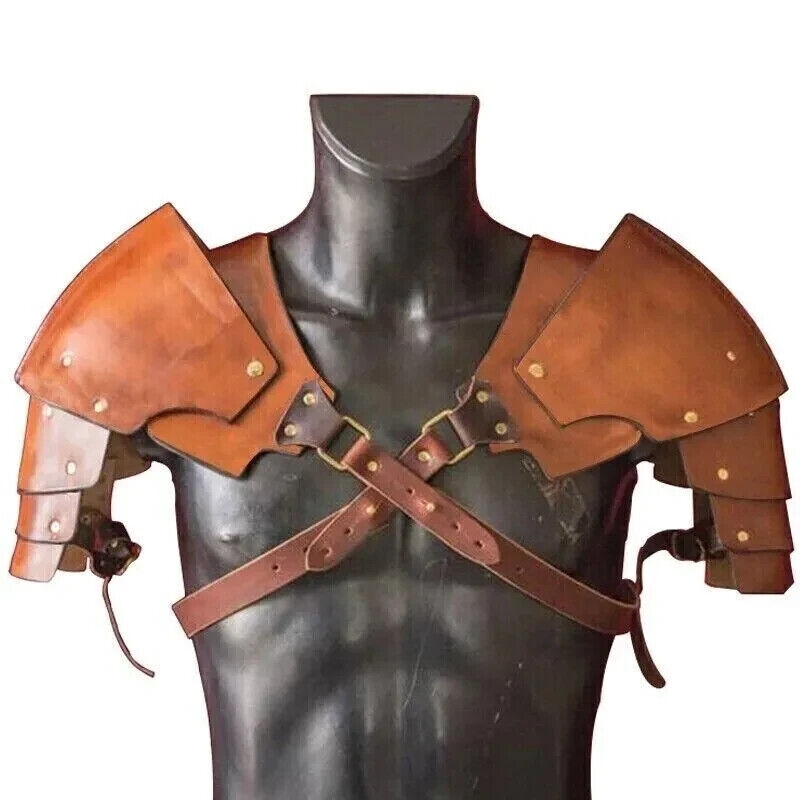 Medieval Leather Pauldrons Men Shoulder Armor