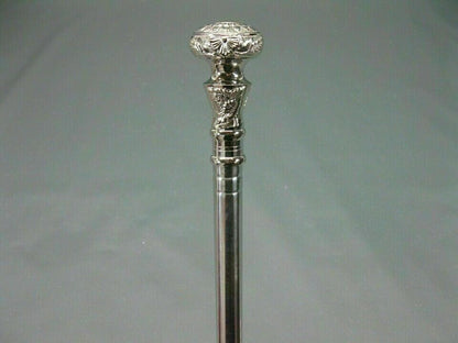 Stainless Steel Walking Hiking Stick Cane Silver Noble Luxury vintage Handmade