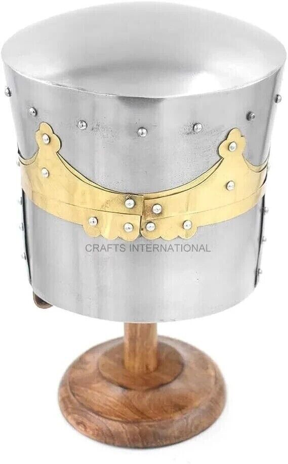 Crusader Helmet Medieval Warrior Templar Brass Knights Armor Wearable for Adult