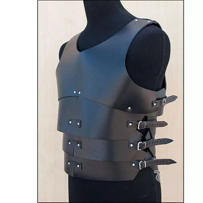 Men Leather Cuirass Armor Medieval Roman Costume Breastplate Bracer LARP Cosplay