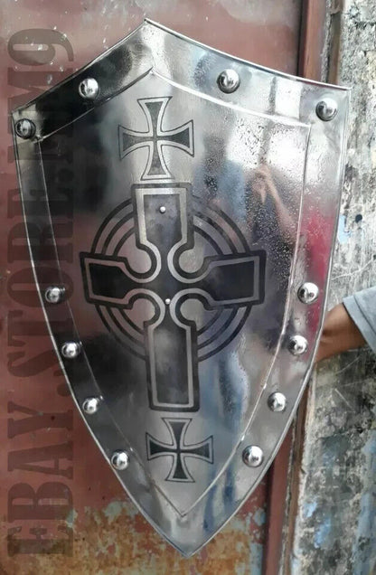 MEDIEVAL-KNIGHT-SHIELD-Handcrafted-Battle-Armor-Medieval Shield engraved style