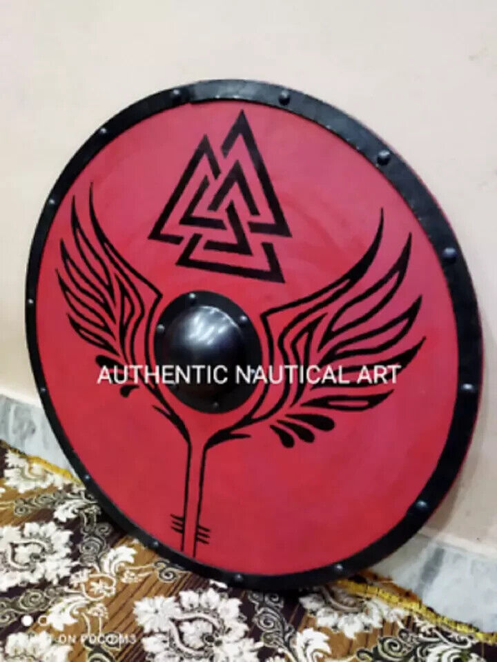 Medieval Viking Shield 24" Wooden Shield Heavy Metal Fitted Best for Home Decor