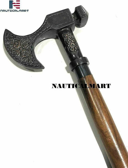 Classic Nautical Walking Stick Viking Wooden Cane for Men and Women Decorative