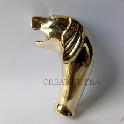 New Golden Brass Victorian Dog head Handle for Shaft Walking Stick Cane Antique