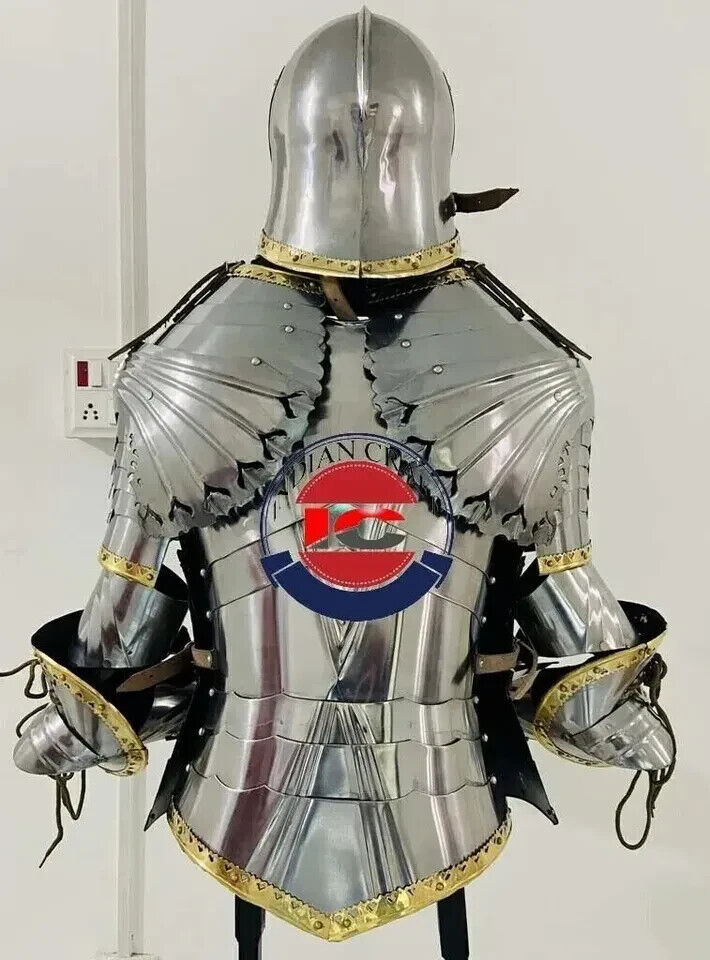 Medieval 18G Steel Knight Combat Halloween Gothic Wearable Half Body Armor Suit