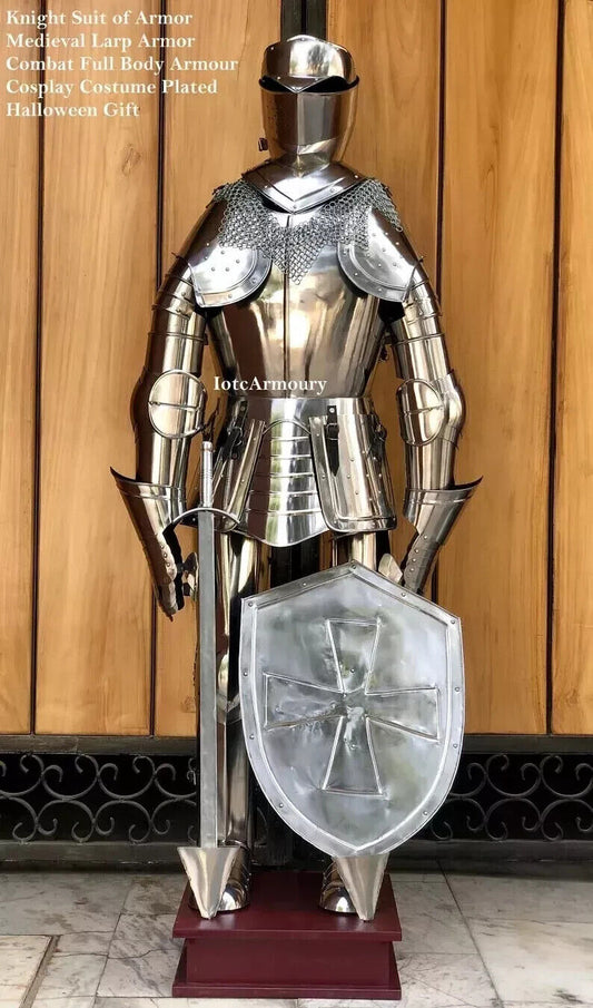 Medieval Knight Templar Suit Of Armor Wearable Full Body Warrior Larp Costume