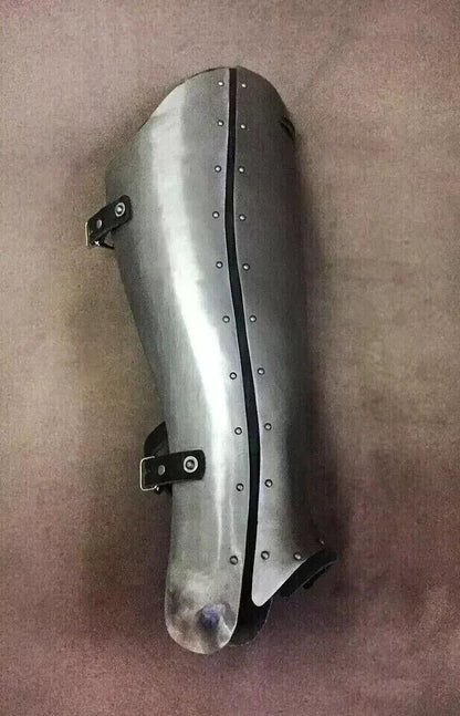 Medieval Pair Of Leg Greaves Knight Larp Armor 18ga Steel Protection Leg Guard