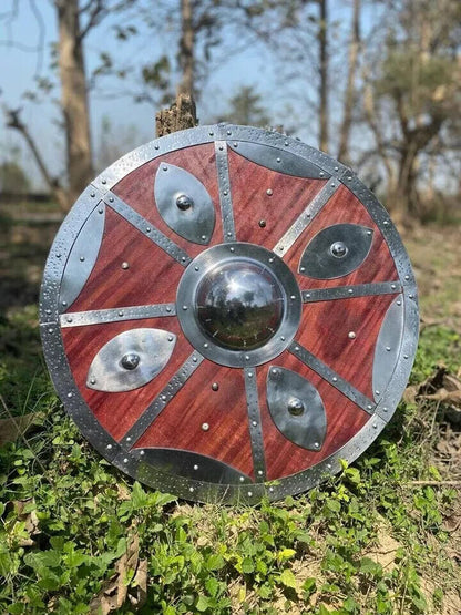 Medieval Wooden Viking Shield, Ragnar Authentic Viking Shield Viking Wall Art