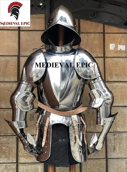 Larp Armour Medieval Armor Knight Wearable Suit Of Armor Costume With Helmet AB