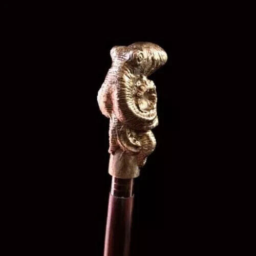 Octopus Head Handle-Walking Stick-Spiral Wooden Hiking Canes Sea Treasure gifts