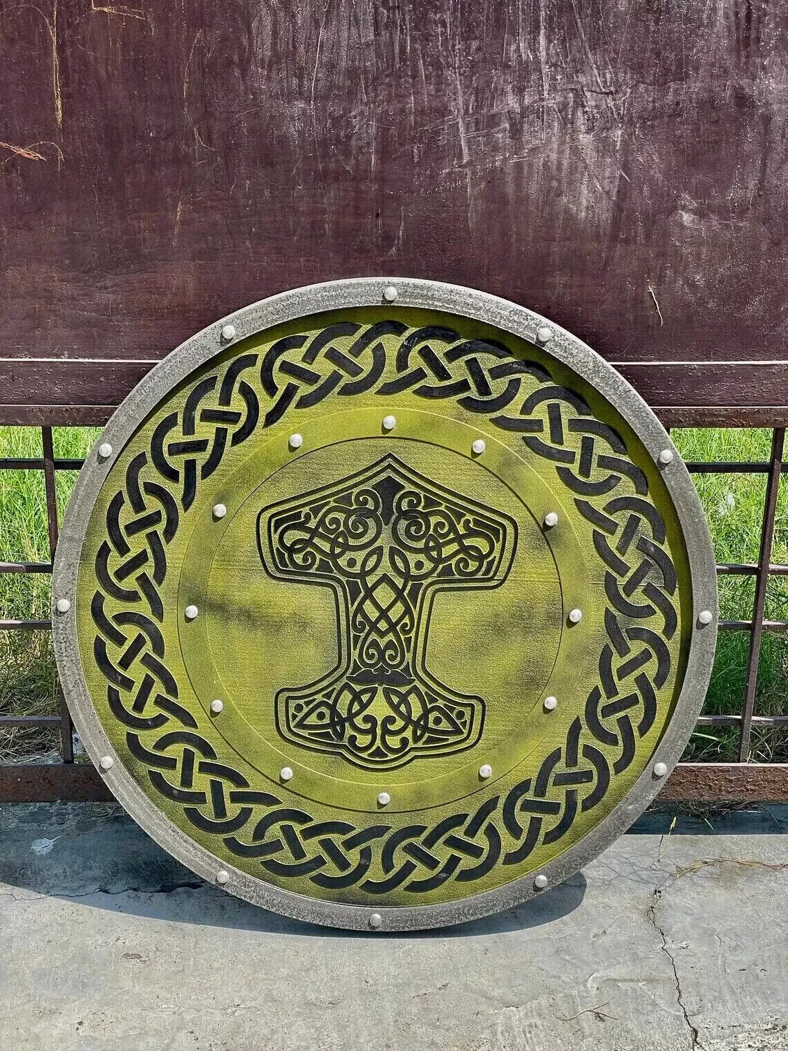 Viking Shield Battle-Ready Shield Wooden Shield - Medieval Round Battle Warrior