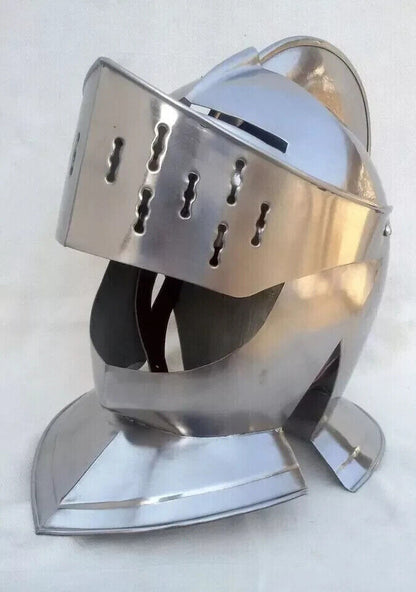 Medieval Close Helmet Battle Warrior Knight Armor Helmet Great Replica