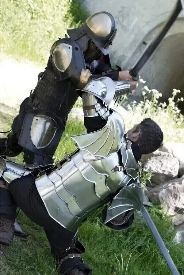 Medieval Gothic Complete Suit Of Armor Cuirass/Tassets/Pauldron/Bracer/Greaves