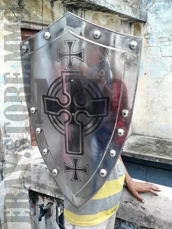 MEDIEVAL-KNIGHT-SHIELD-Handcrafted-Battle-Armor-Medieval Shield For Christmas L1