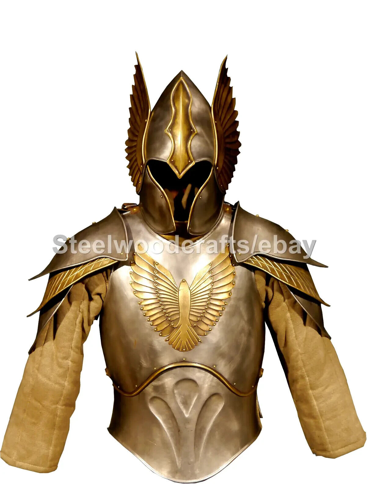 Medieval Elves Prince Lady Half Body Armor Suit Cuirass/Pauldrons/Helmet ABcraf