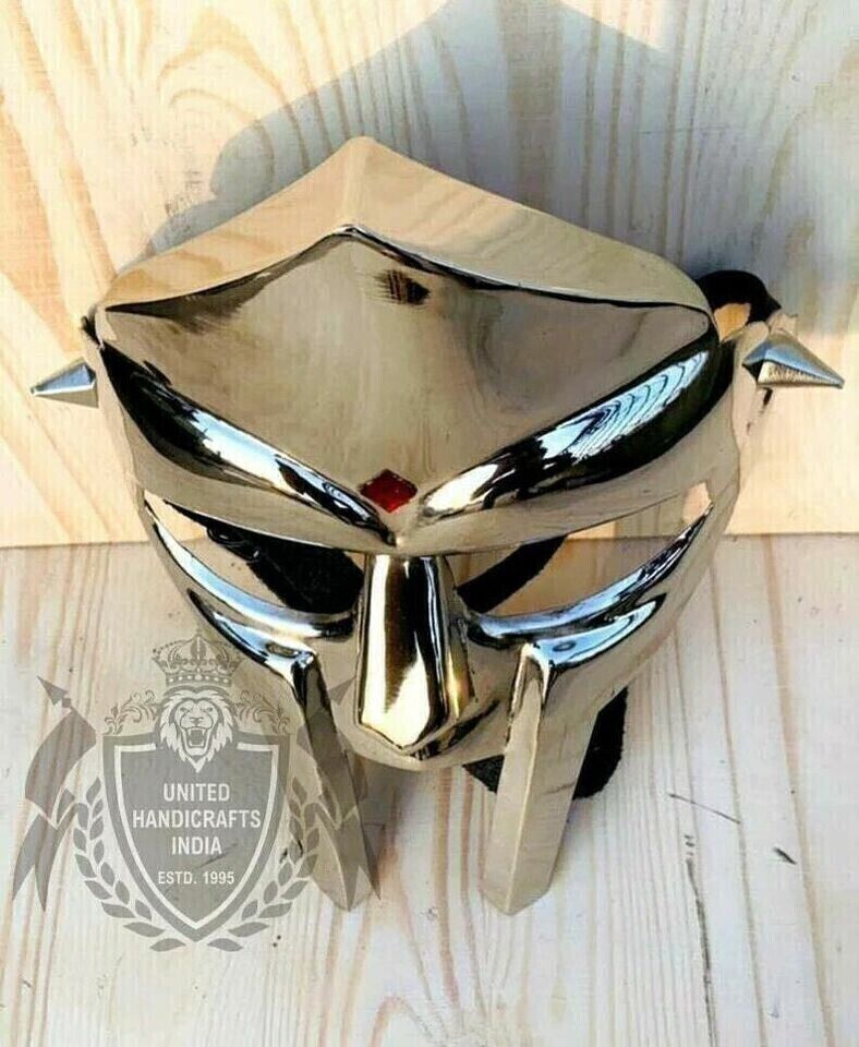 Mf Doom Mask Gladiator Mad-Villain Face Armor Medieval Steel Helmet for Gift