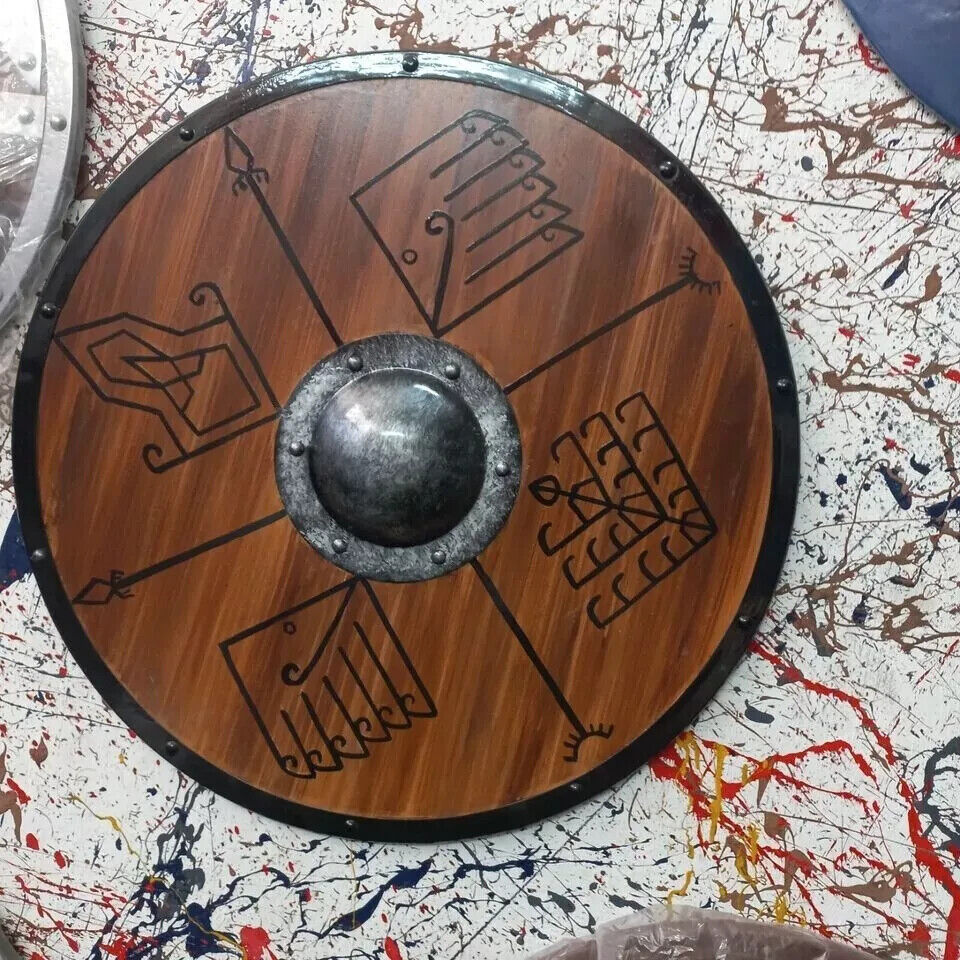 CUSTOMIZED Wooden Round Viking Shield Fully Functional Shield For Battle Skood