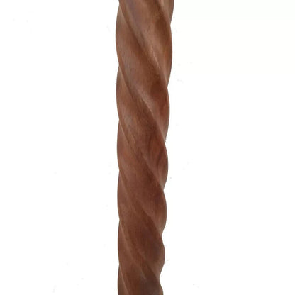 VINTAGE BALL HEAD WOODEN WALKING CANE SPIRAL ROPE STYLE DESIGNER ANTIQUE GIFT