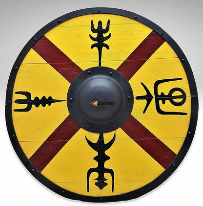 Medieval Round Shield Viking Shield Unique vintage Design Shield Wooden 24 inch