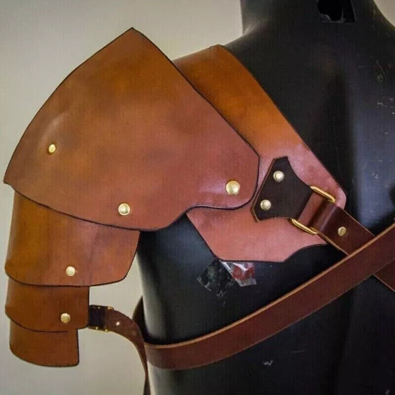 Medieval Leather Pauldrons Men Shoulder Armor