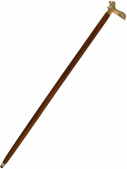 The King Cane - SouvNear 37.2" Brown Wooden Walking Stick - Wood Cane with Golde