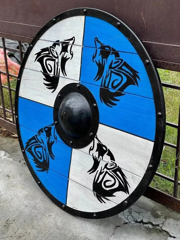 Valhalla Viking Shield Medieval Wooden Viking Shield/Wolf Viking Shield