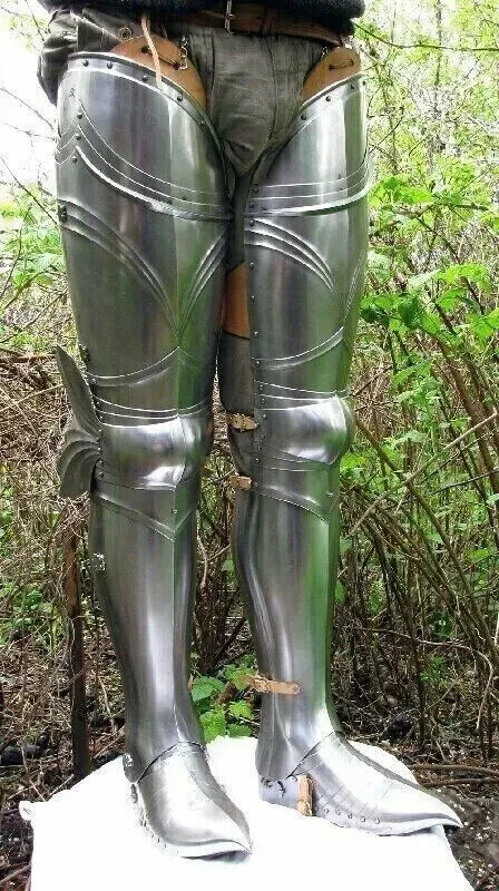 Medieval Steel Full Leg Armour Knight Halloween Costume Larp Armor Reenactment