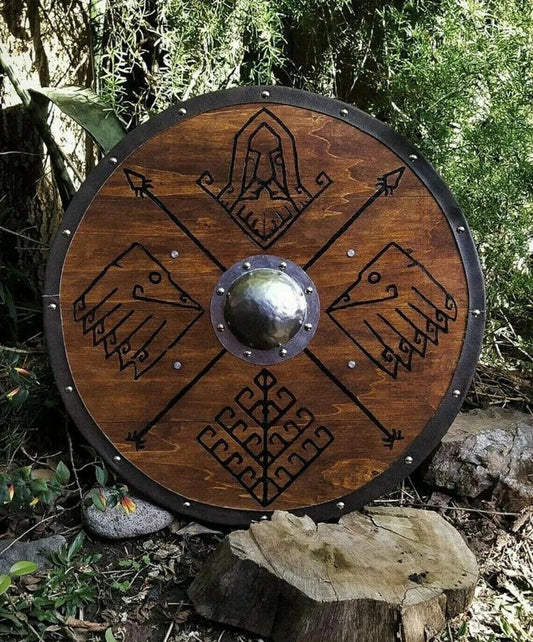 Viking Eivor Valhalla Viking Shield Blood Theme Wooden Medieval Raven Shield an