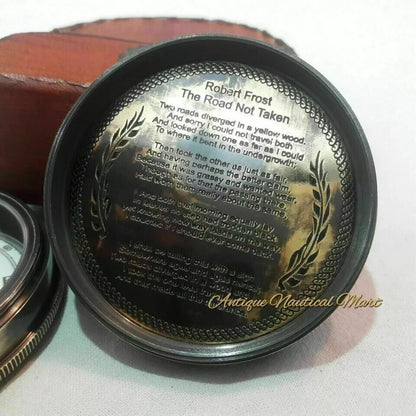 Antique Nautical Brass Stanley London 1885 Compass With Leather Box Gift Item