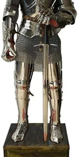 Medieval Knight Wearable Full Suit of Armor with Chainmail