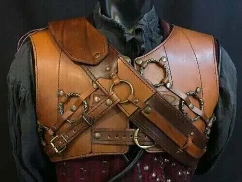 Medieval Leather Chest Armor Viking LARP Breastplate Brown Celtic Armour