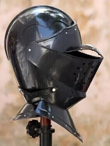 KNIGHT ARMOR HELMET STEEL LARP MEDIEVAL CLOSE HELMET BATTLE HELMET indian-antiq