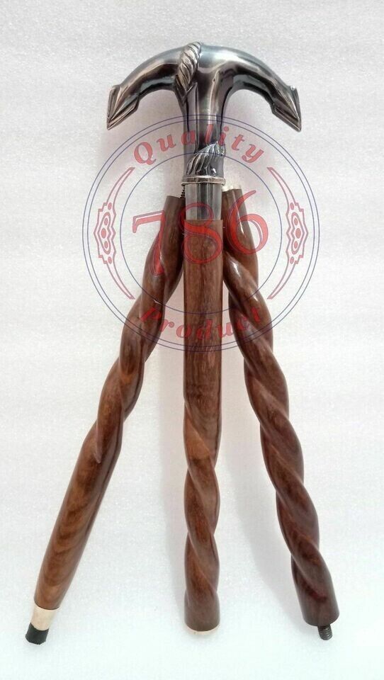 Brass Anchor Handle Wooden Vintage Walking Cane Antique Style Stick Style gift