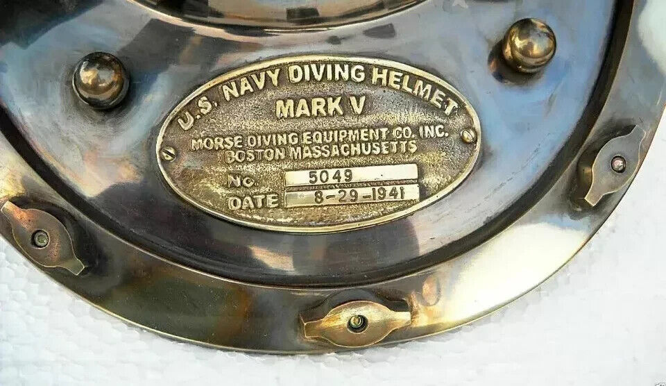 Full Size Antique U.S Navy Brass Divers Diving Helmet Mark V Deep sea Scuba gift