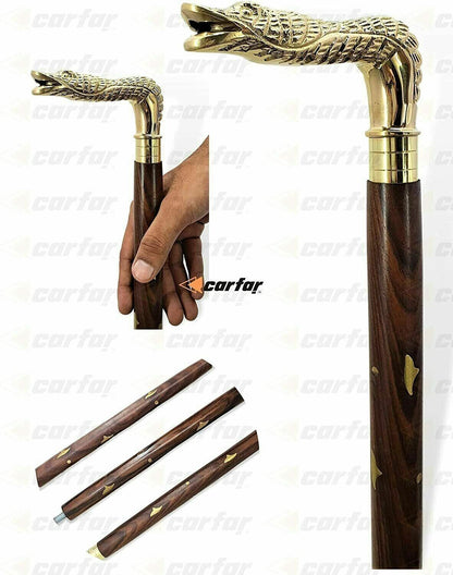 Walking Hand Cane Stick Designer Handmade Solid Brass Cane Stick for Men & Women