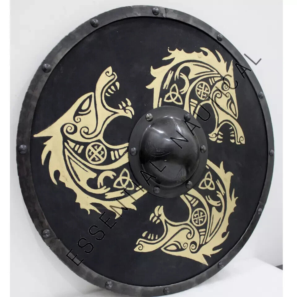 Medieval Shield Viking Shield 24" Wooden Shield Heavy Metal Fitted