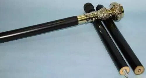 Working Style Spy Compass Brass Head Handle Walking Stick Cane Handmade Style