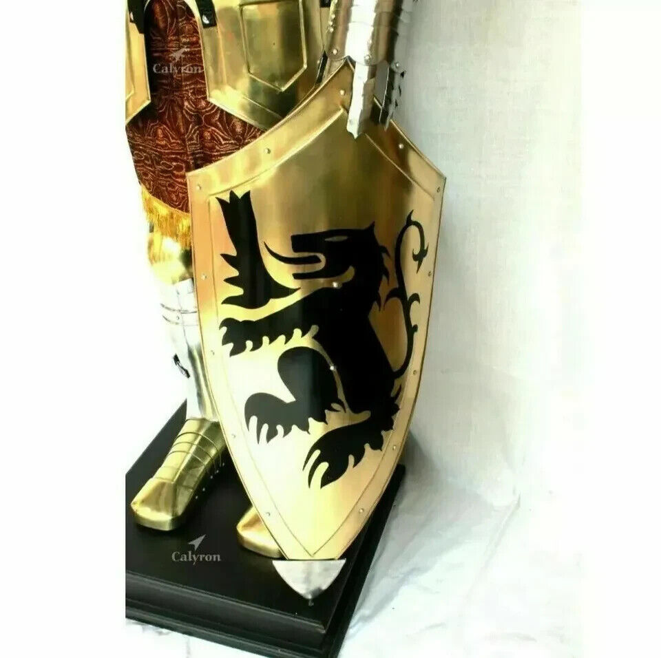 Medieval Brass Wearable Knight Suit Of Armor Crusader Gothic Full Body Armor