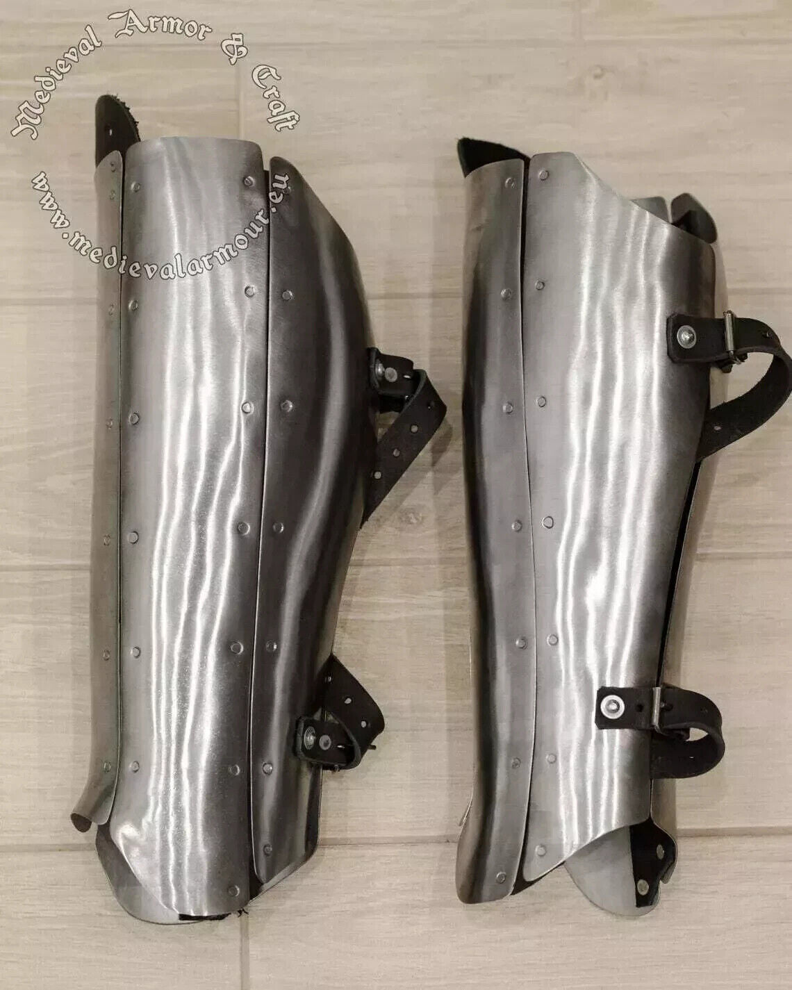 Medieval Legs Protection pair of Greaves Larp SCA Steel knight armor Greaves .